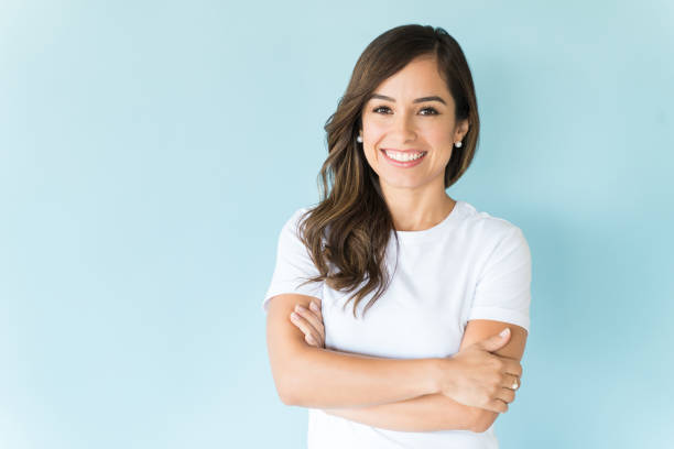 istock Happy Self-Assured Woman On Isolated Background 1166739606