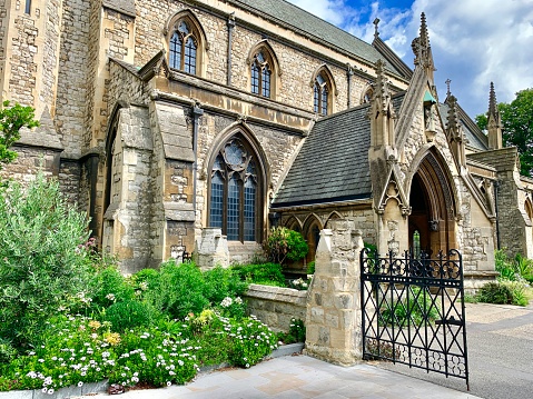 East Dean, England , Mar 24, 2022: St Simon & St Jude's Church, East Dean, Eastbourne, UK.