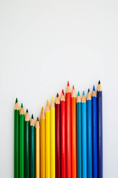 istock Colorful wooden pencils for drawing on white a background 1166743470