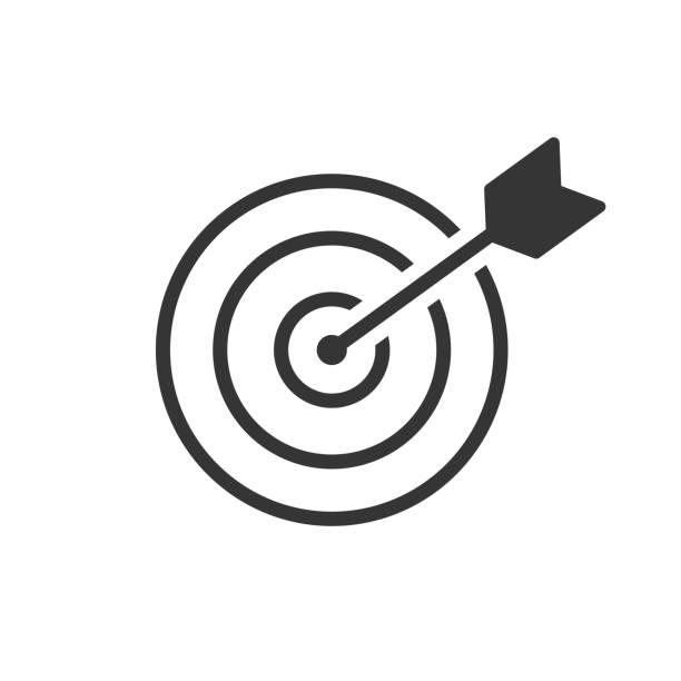 celem jest walka o sukces. ikona-wektor - bulls eye target business accuracy stock illustrations