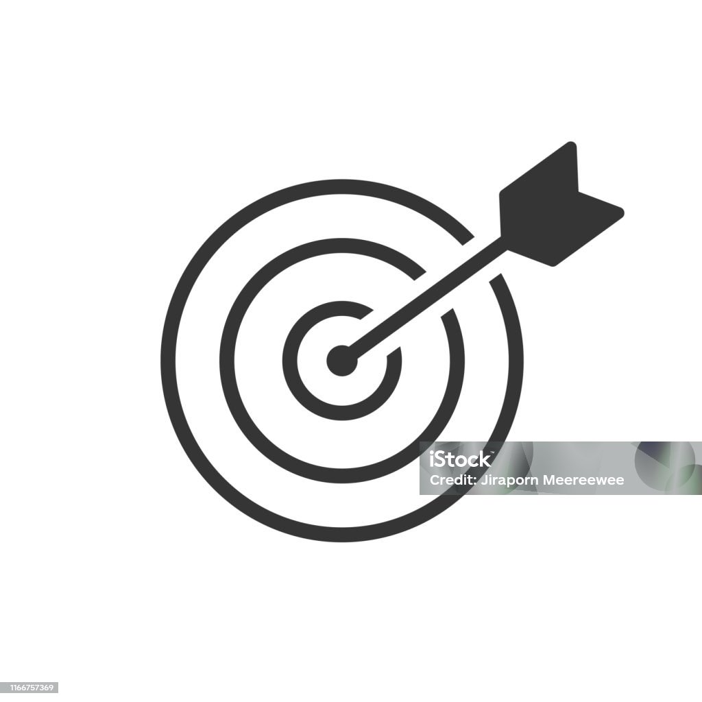 The goal is to fight for success. Icon-vector Icon stock vector