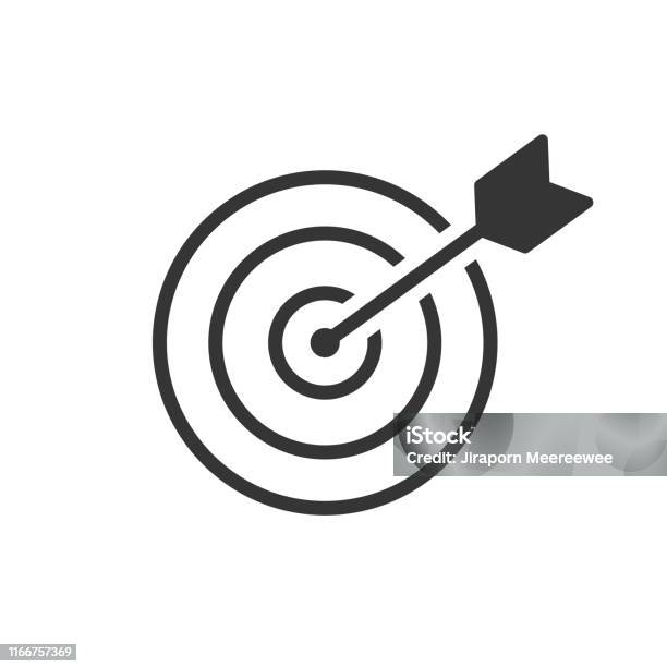 The Goal Is To Fight For Success Iconvector Stock Illustration - Download Image Now - Icon, Sports Target, Military Target
