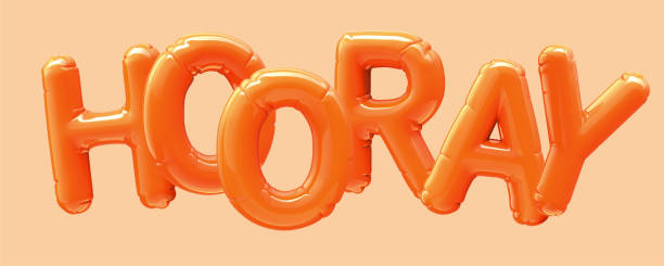 istock HOORAY orange foil balloon 1166757840