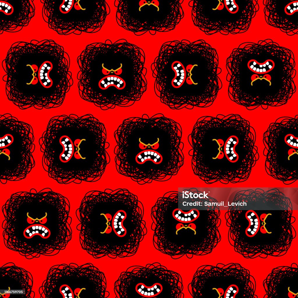 Angry Red Patterns Anger Red Pattern Seamless Evil Background Vector Texture Stock ...