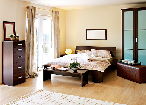 Modern bedroom with modern furnitures.