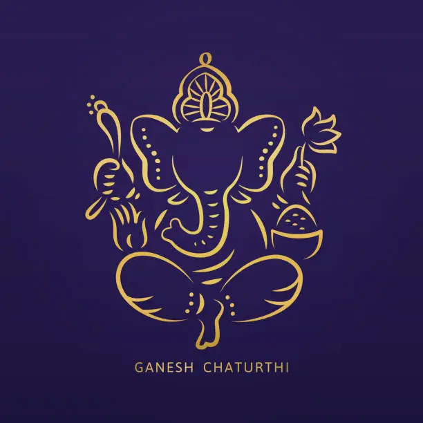 Vector illustration of Ganesh chaturthi design