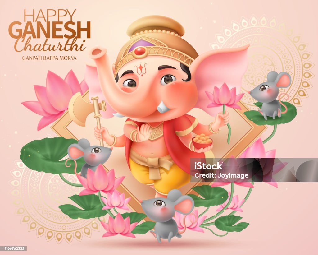 Happy Ganesh Chaturthi Design Stock Illustration - Download Image ...