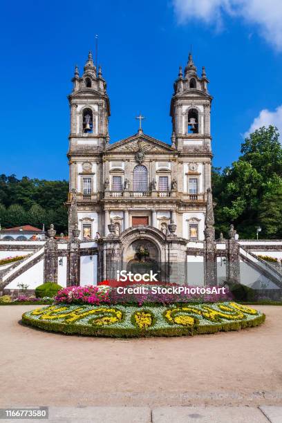 Basilica Of Bom Jesus Do Monte Sanctuary Stock Photo - Download Image Now - Basilica, Bom Jesus Basilica, Bom Jesus do Monte