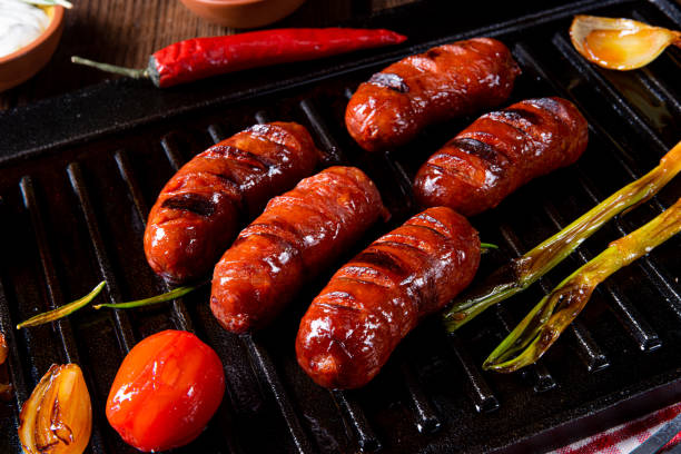 istock Chili chorizo ​​sausage with tomato bruschetta 1166773821