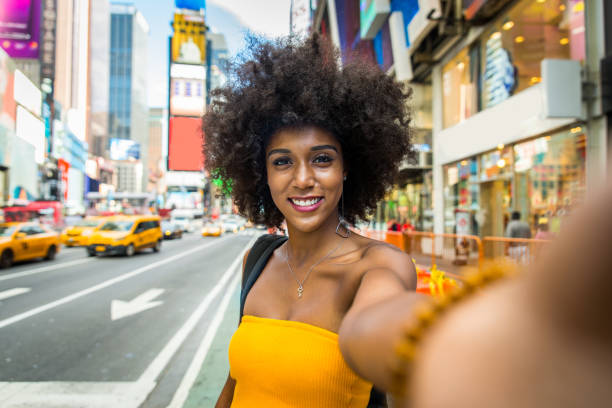 istock Beautiful woman in New York 1166773839