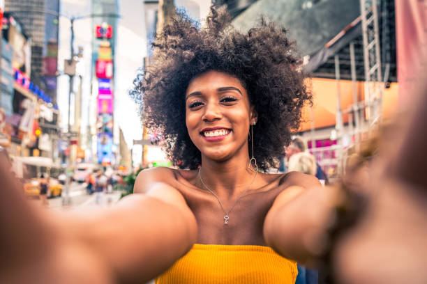 istock Beautiful woman in New York 1166773854