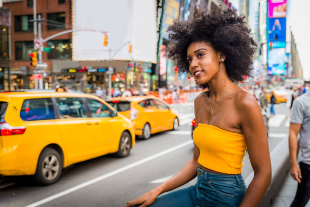 istock Beautiful woman in New York 1166773866
