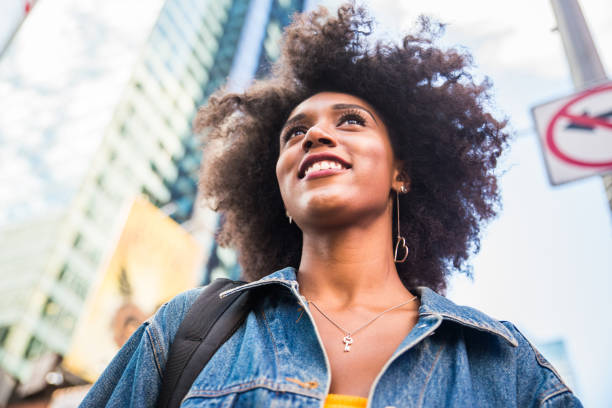 istock Beautiful woman in New York 1166774099