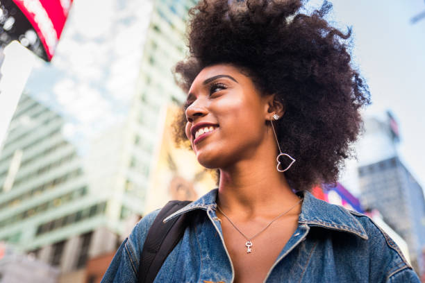 istock Beautiful woman in New York 1166776079