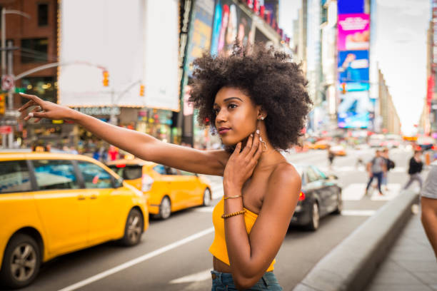 istock Beautiful woman in New York 1166776211