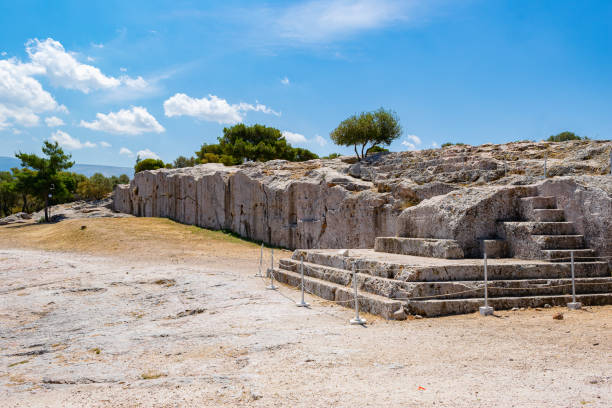 the pnyx steps, where democracy was born - ancient civilization audio imagens e fotografias de stock