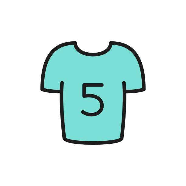 istock Soccer players shirt flat color icon. 1166783687