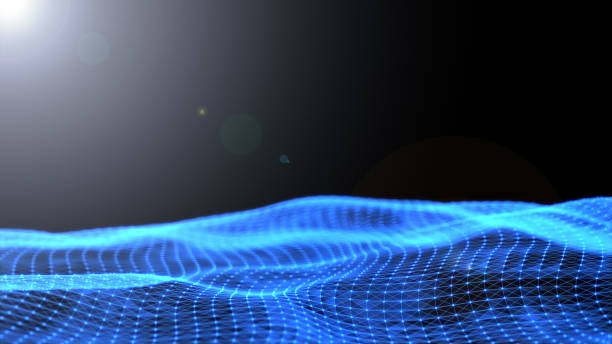istock Abstract Blue color Wave graphic, shiny flare Light. 1166786494