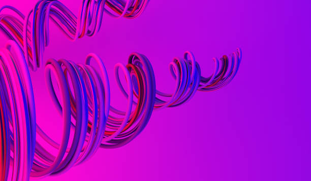istock Spiral dynamic wave line abstract purple pink gradient background. 1166786672
