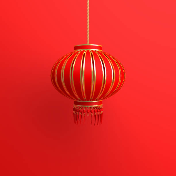 czerwona i złota chińska latarnia lampion. projekt twórczej koncepcji chińskiego festiwalu obchody gong xi fa cai. - red lantern zdjęcia i obrazy z banku zdjęć