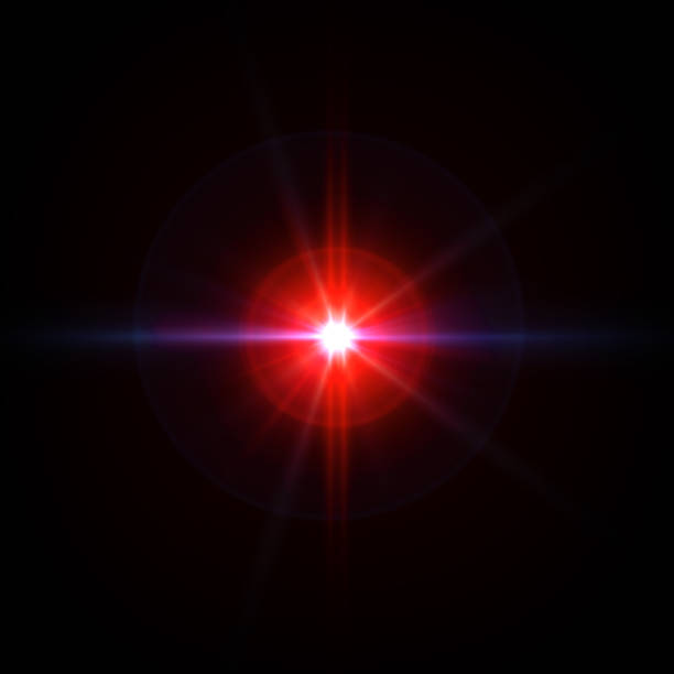 istock Lens flare Red light special effect Black background 1166791407