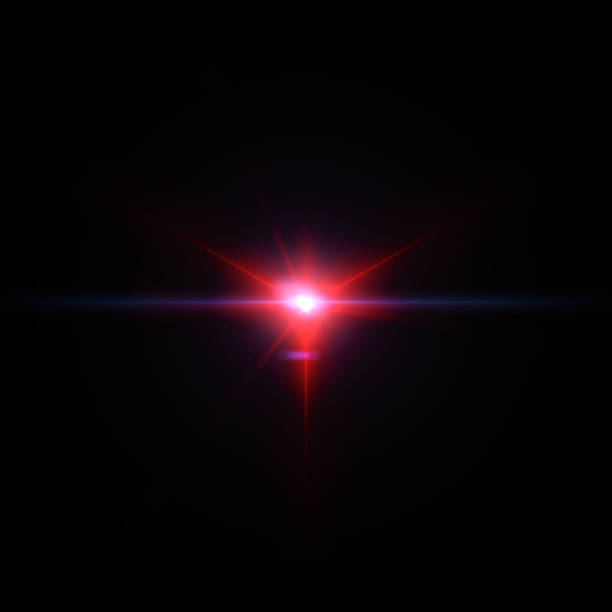 istock Lens flare Red light special effect Black background 1166791410