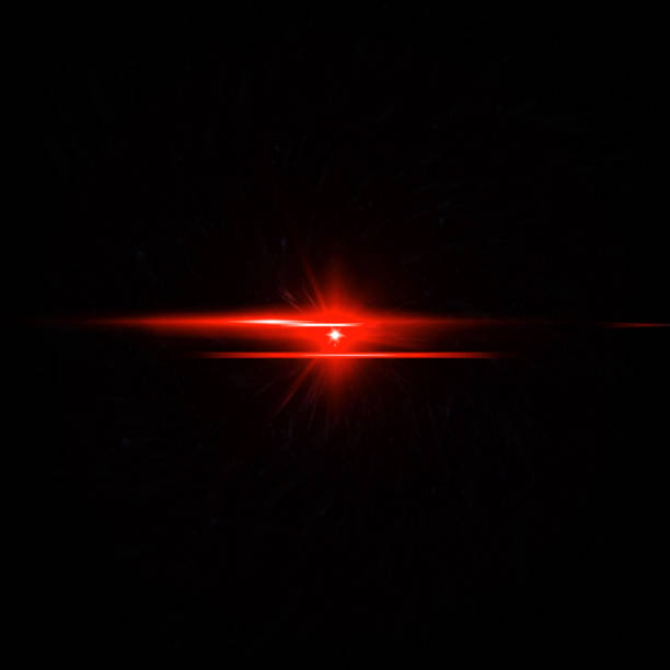 istock Lens flare Red light special effect Black background 1166791414