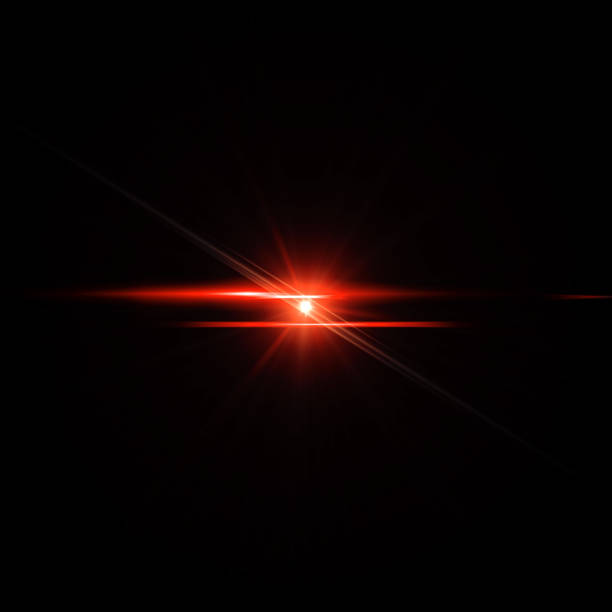 istock Lens flare Red light special effect Black background 1166791446