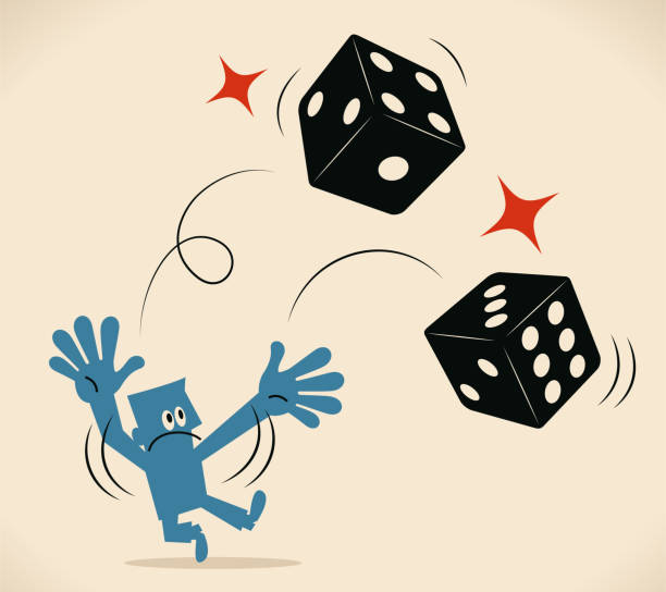 ilustrações de stock, clip art, desenhos animados e ícones de businessman throwing two dice - fado