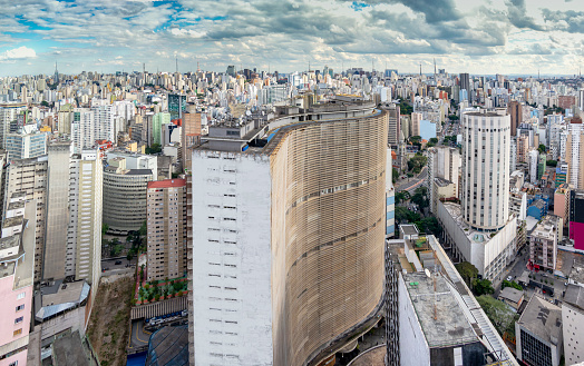 Aerial view taken at Sao Paulo city downtown area.