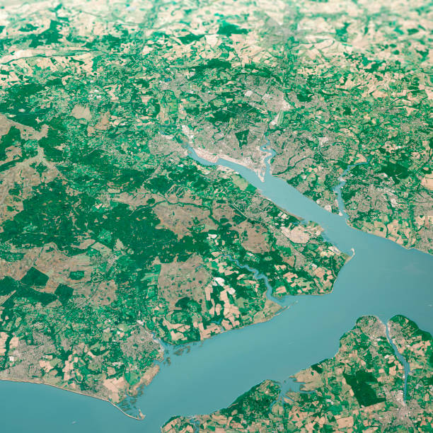 istock Southampton England 3D Render Aerial Landscape View From South Oct 2018 1166801069