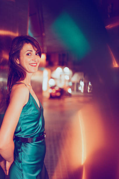 istock Cool woman by colorful wall 1166803957