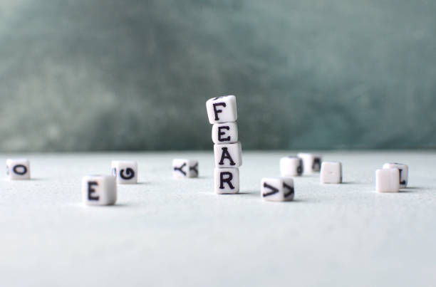 istock Fear concept with cubes and letters. Copy space. 1166804995