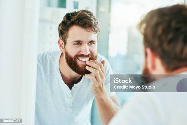 Ive Never Seen A Smile More Perfect Stock Photo - Download Image Now - Teeth, Men, Mirror - Object