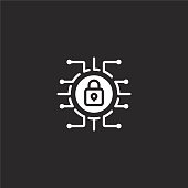 istock cyber security icon. Filled cyber security icon for website design and mobile, app development. cyber security icon from filled cyber security collection isolated on black background. 1166809872