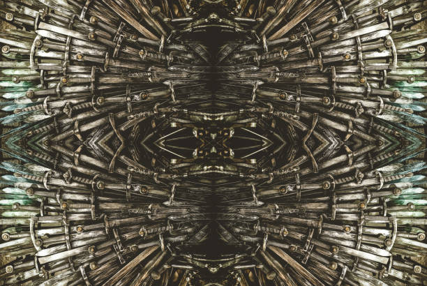 istock Metal knight swords background. The concept Knights. 1166809904