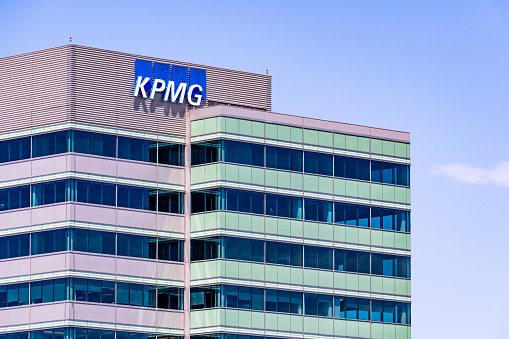 August 6, 2019 Sunnyvale / CA / USA - KPMG office building in South San Francisco bay area; KPMG is one of the Big Four accounting organizations