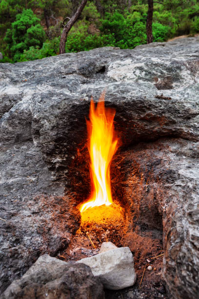 istock Eternal flame on mountain Chimera or Yanartash. Fragment 1166811452