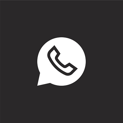 whatsapp icon. Filled whatsapp icon for website design and mobile, app development. whatsapp icon from filled dialogue assests collection isolated on black background.