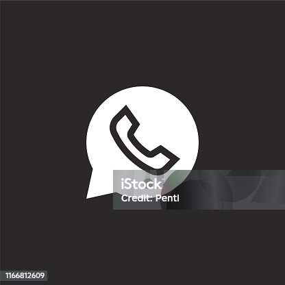 istock whatsapp icon. Filled whatsapp icon for website design and mobile, app development. whatsapp icon from filled dialogue assests collection isolated on black background. 1166812609