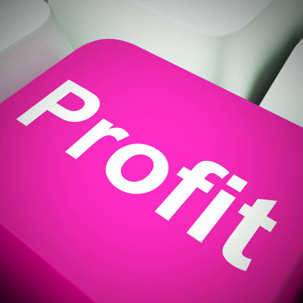 icona del concetto di profitto significa restituire denaro sull'investimento o fare soldi - illustrazione 3d - profiting foto e immagini stock