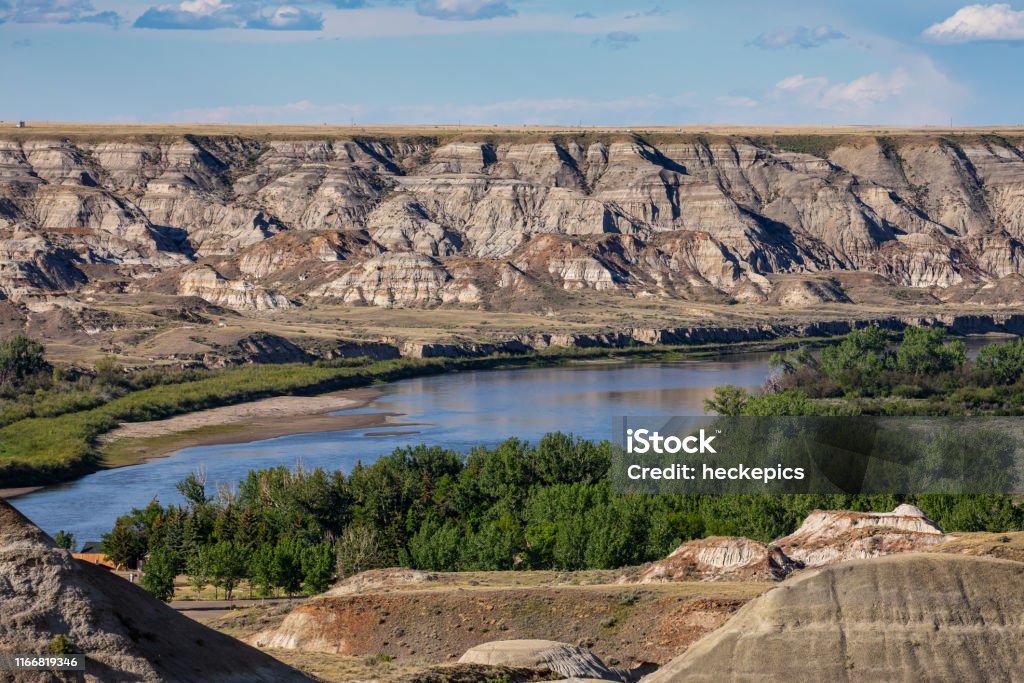 The Badlands of Albert in Canada Alberta Stock Photo
