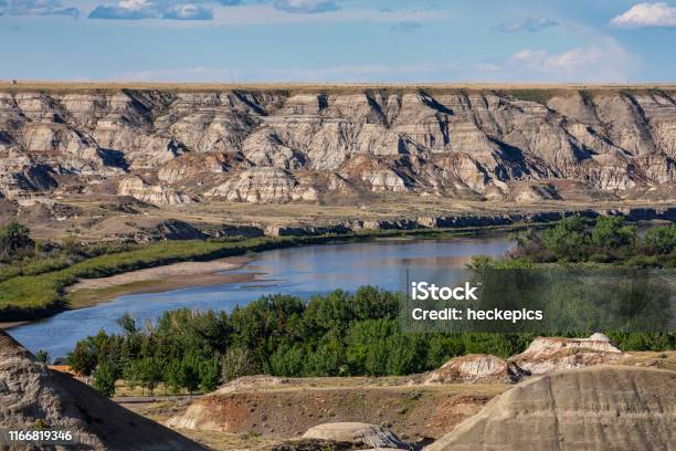 The Badlands Of Albert In Canada Stock Photo - Download Image Now - Alberta, Drumheller, Canada