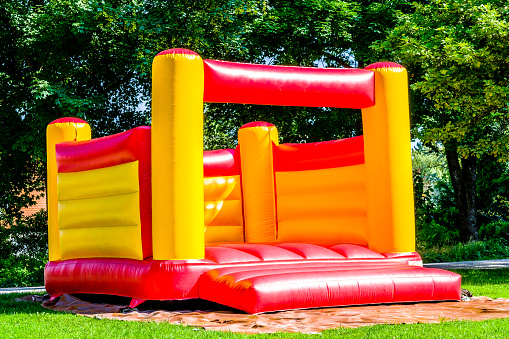 new bouncy castle at a park