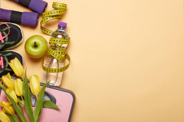 Female fitness background.