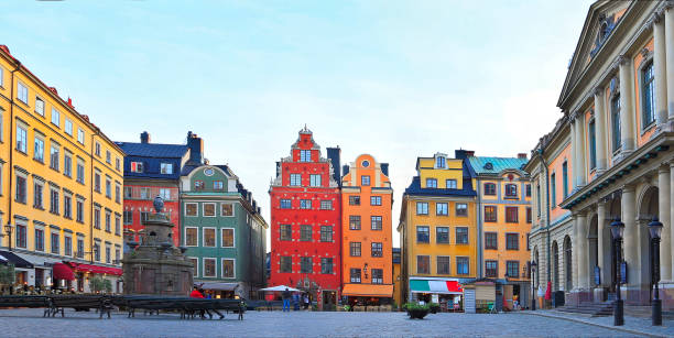 Traditional colorful houses in Stortorget Square, Old Town of Stockholm (Gamla Stan) Traditional colorful houses in Stortorget Square, Old Town of Stockholm (Gamla Stan), Sweden stortorget stock pictures, royalty-free photos & images