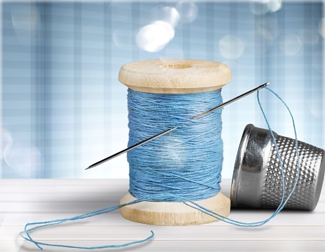 Yarn spools on a knitting machine