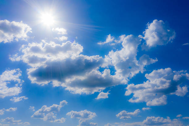istock Sky in the daytime, on a clear day, and a thin white cloud drifting along the wind. 1166842114