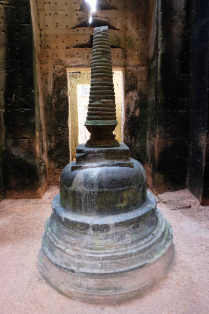 istock Religious utensils in an abandoned Buddhist temple. An ancient device for religious rites. 1166843055