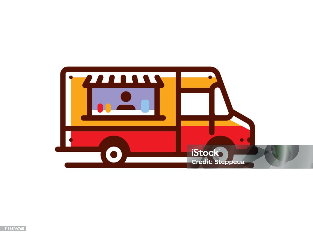 Jogo de ilustração de caminhão de comida de vetores grátis 98673 Vetor no  Vecteezy